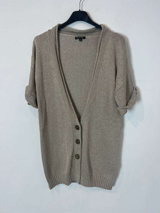 MASSIMO DUTTI. Chaqueta punto beige. T S