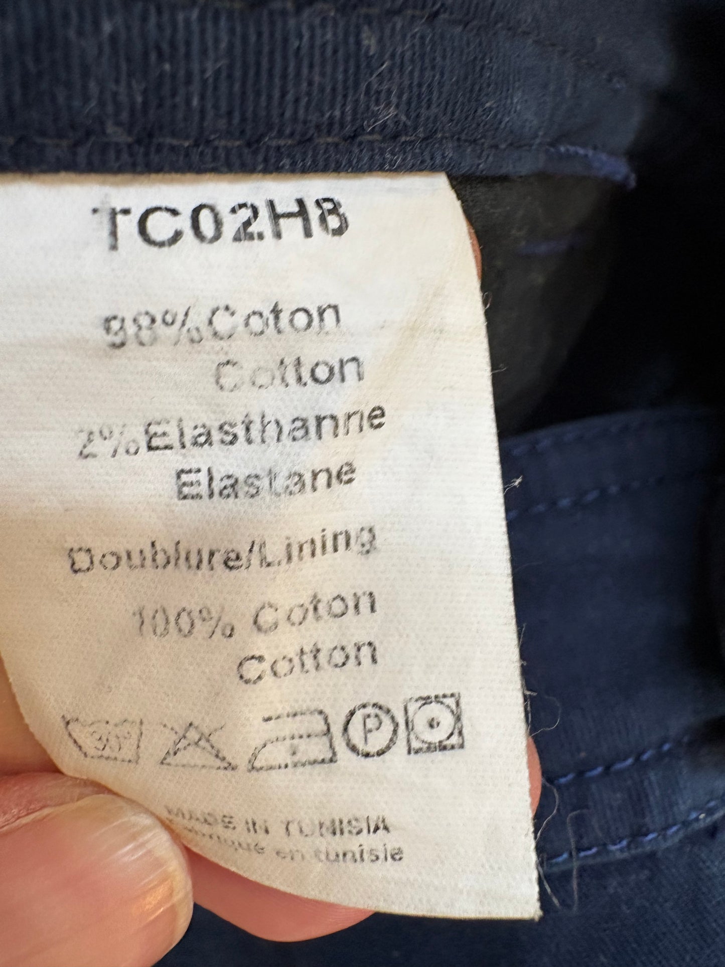 ET VOUS. Pantalón azul ligeramente acampanado