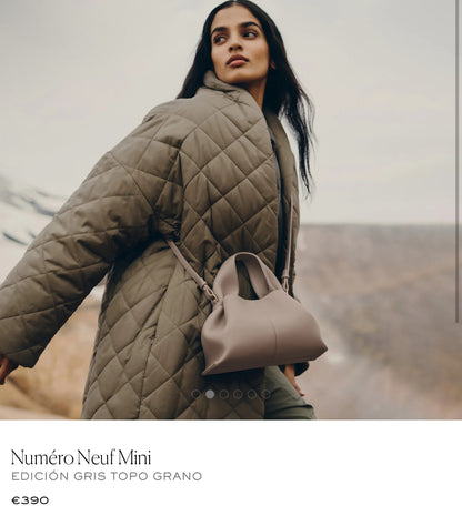 POLÉNE. Bolso gris topo mini