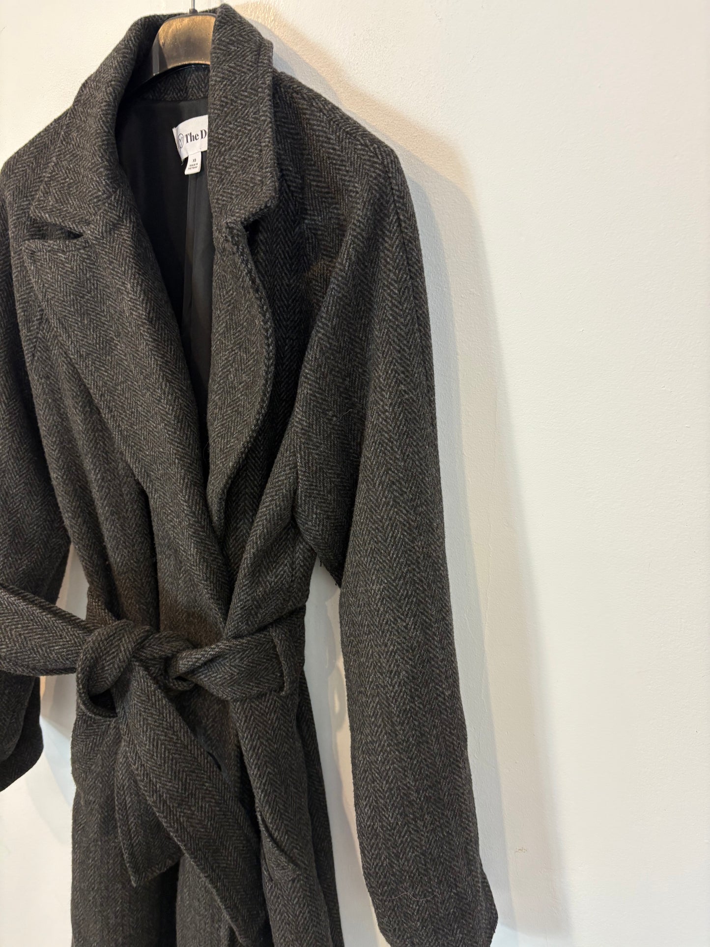 THE DROP. Abrigo largo gris jaspeado