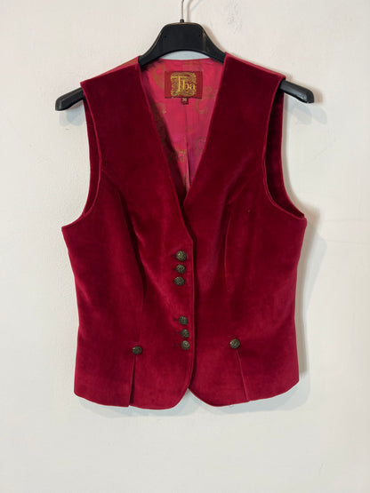TBA. Chaleco terciopelo burdeos T.36