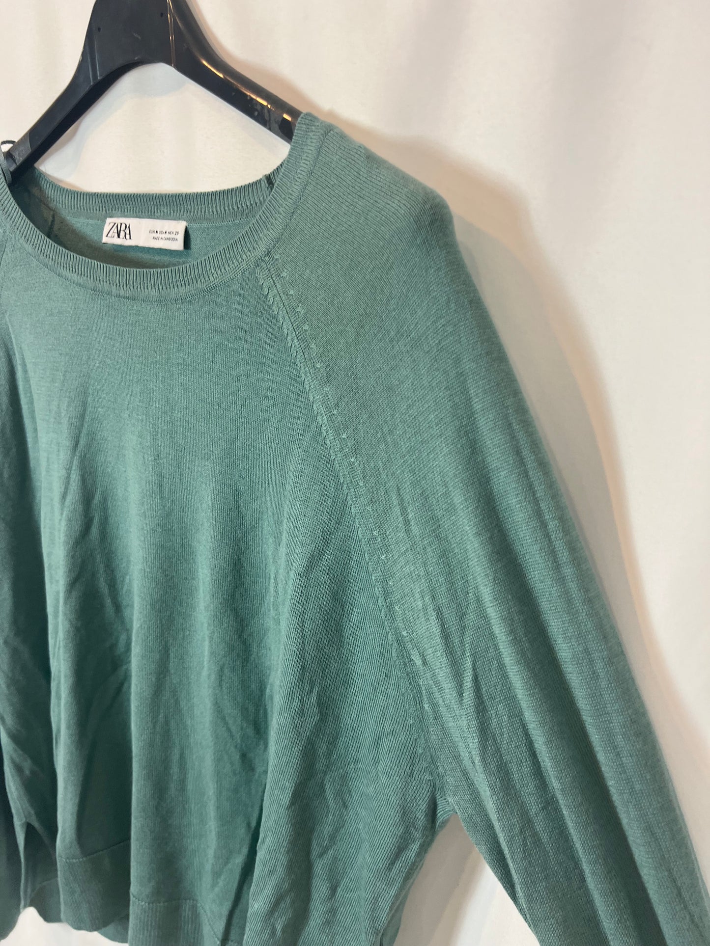 ZARA. Jersey fino verde agua. T M
