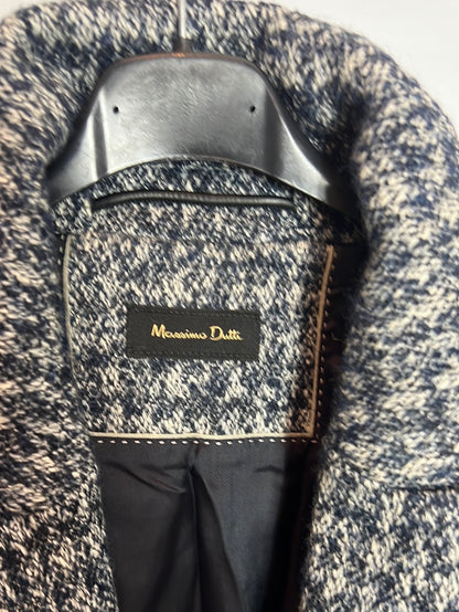 MASSIMO DUTTI. Abrigo jaspeado azules T.s