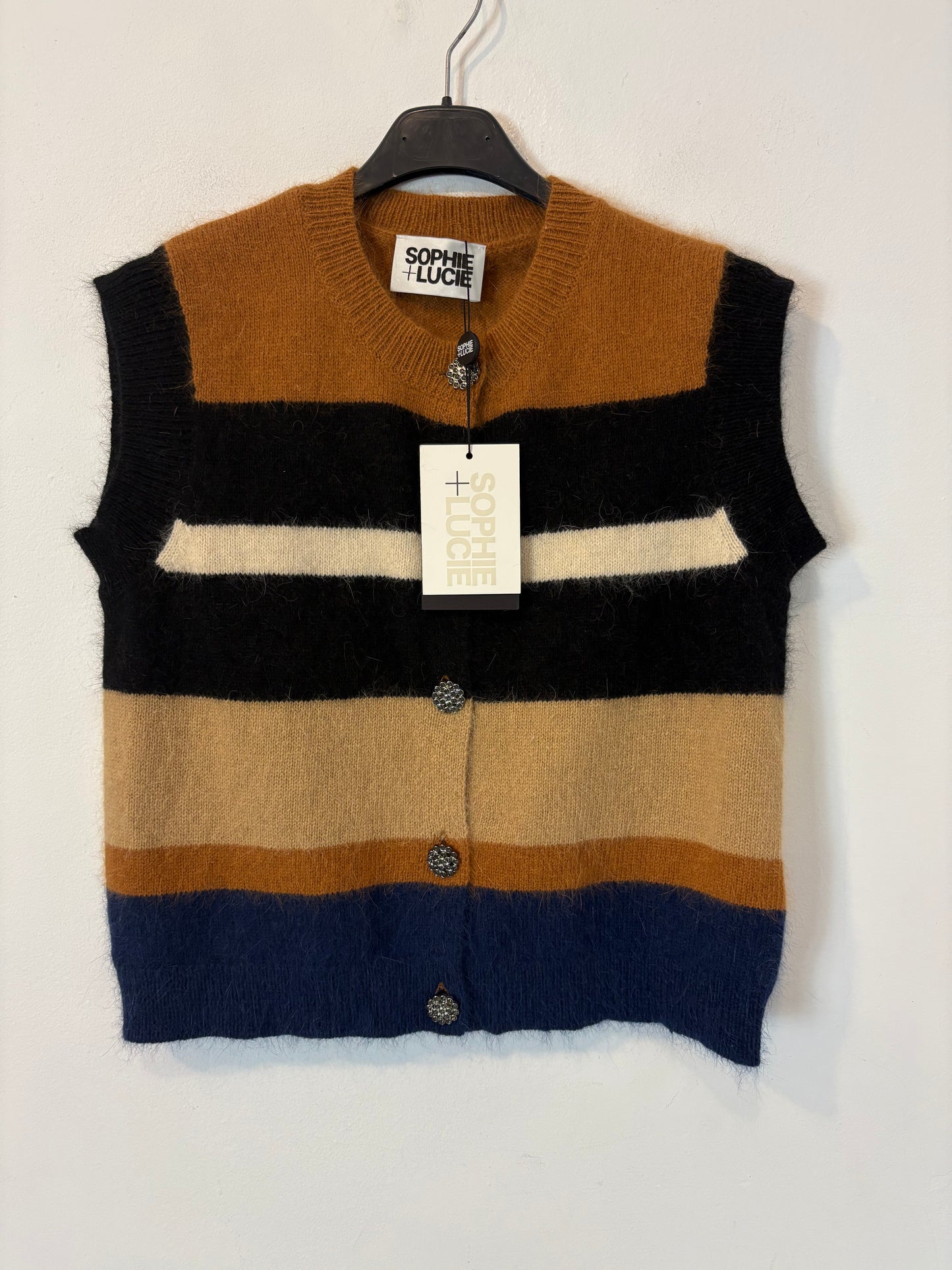 SOPHIE AND LUCIE. Chaleco rayas angora