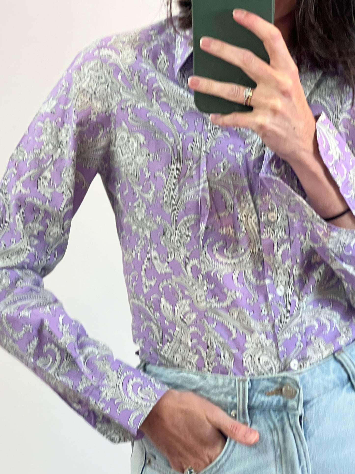 ETRO. Camisa estampada malva. T 40 (36)