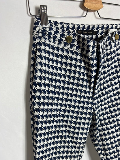 ZARA. Blue and white printed trousers. Size XS