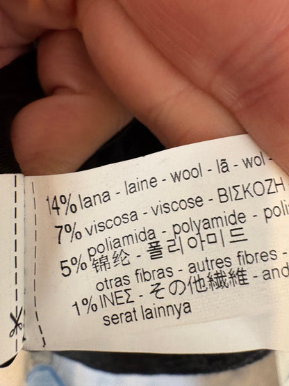 ZARA. Abrigo negro jaspeado con lana