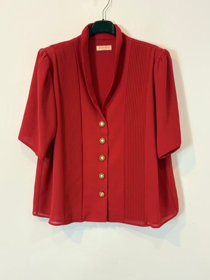 BIMANI. Blusa roja botones y hombreras