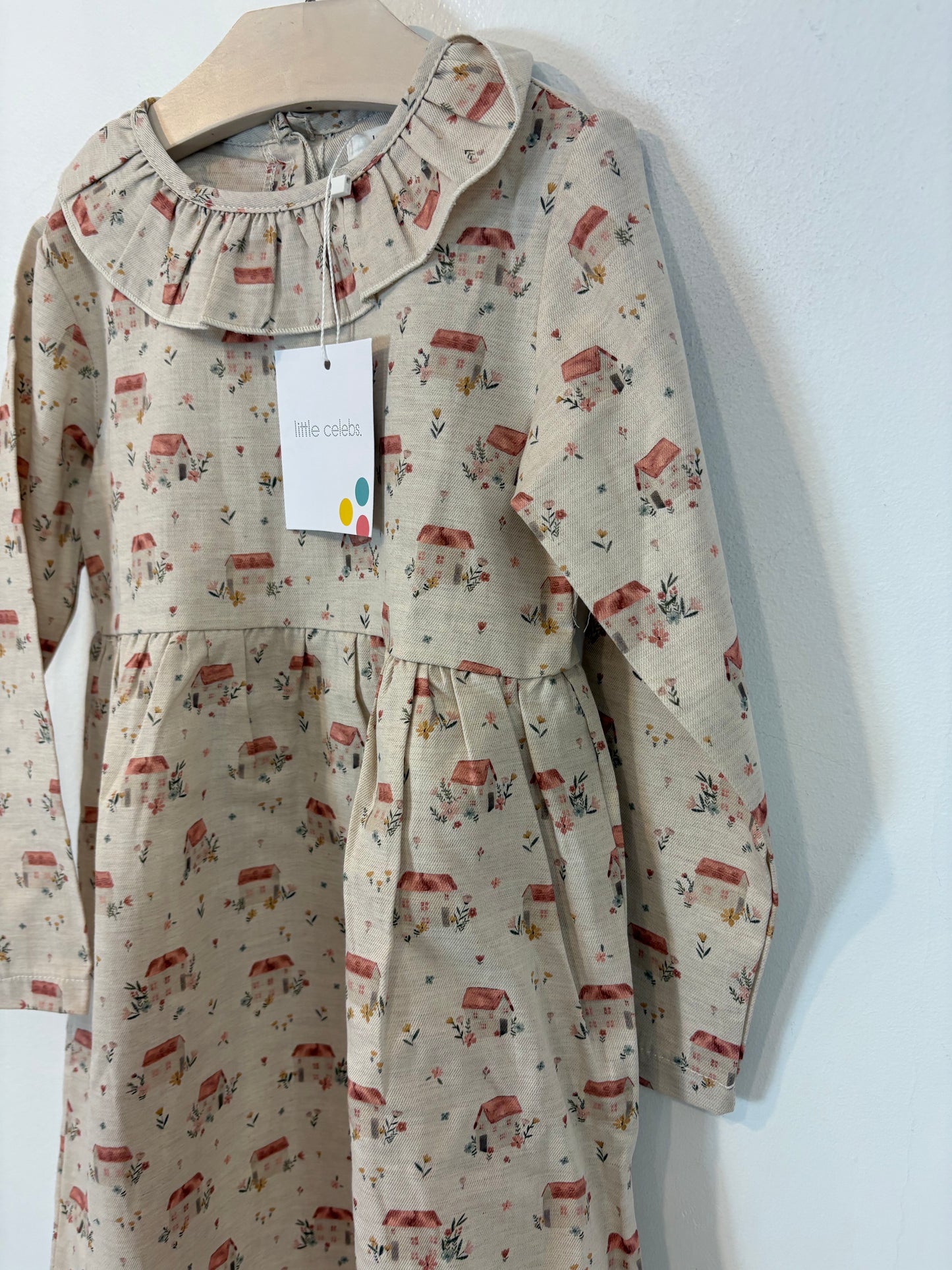 LITTLE CELEBS. Vestido niña algodón dibujos. T 6 años