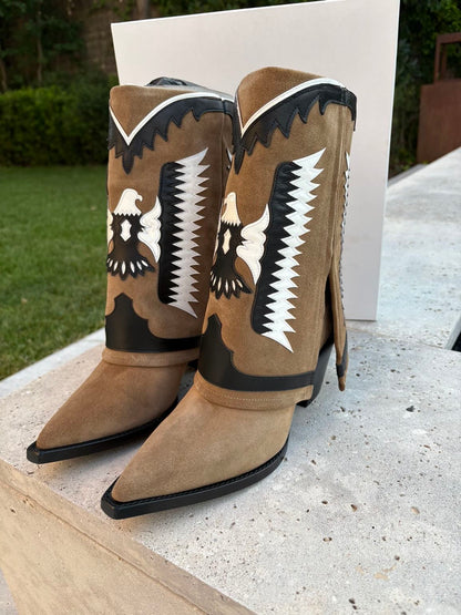 FILLES A PAPA. Botines piel Texas Low Camel. T 40