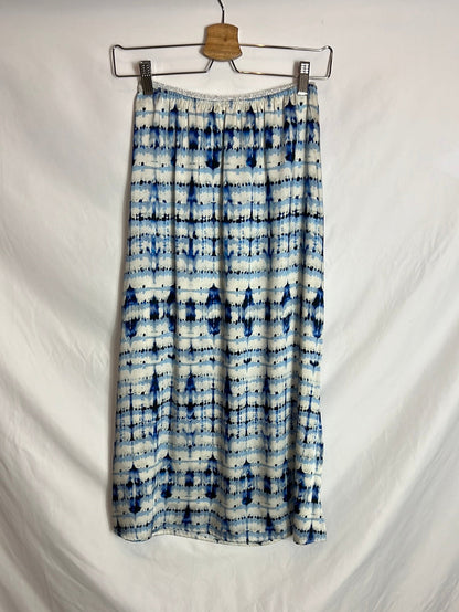 TOUPY. Falda midi fluida tie  dye. T S