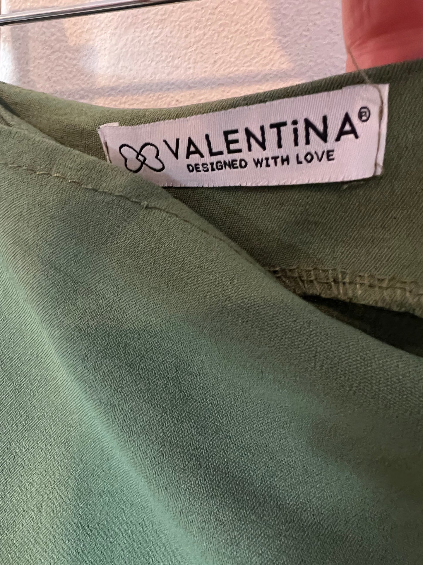 VALENTINA. Green crossover trousers, size 42