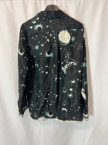 ZARA. Black printed blouse T.xs