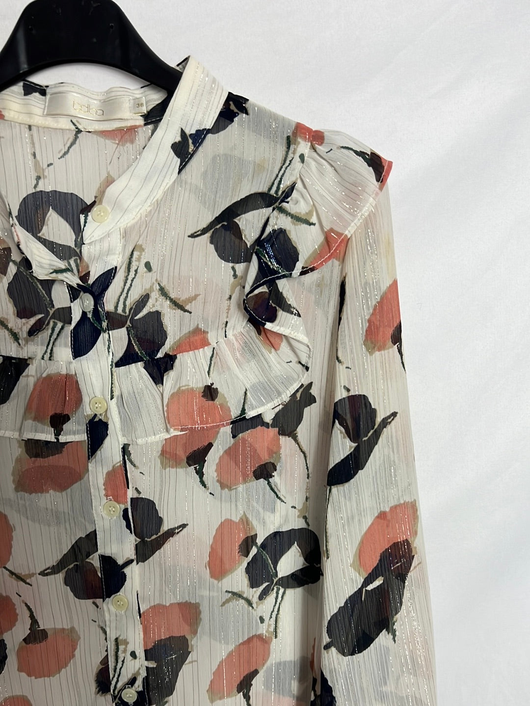 BDBA. Blusa semitransparente estampada . T 38