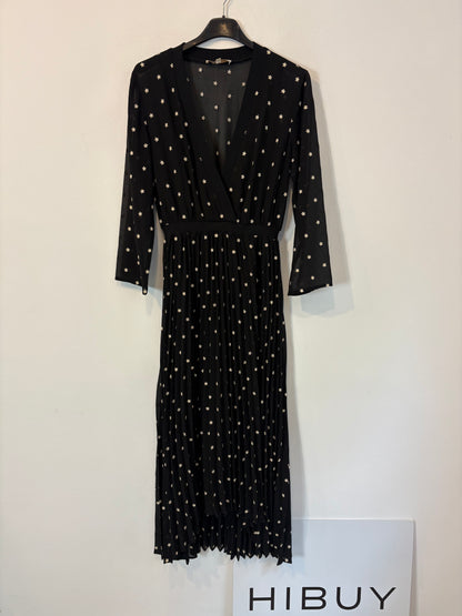 MAJE. Vestido midi plisado asimétrico