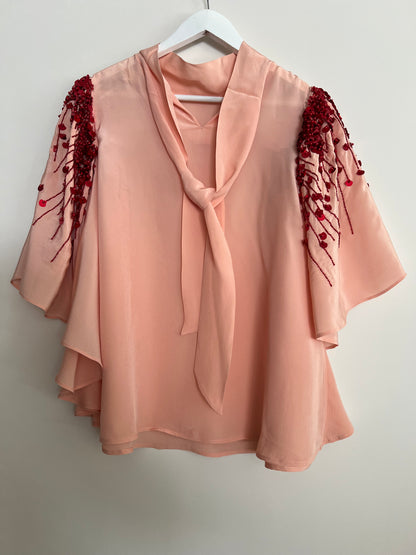 PSOPHIA. Blusa rosa lentejuelas T.xs