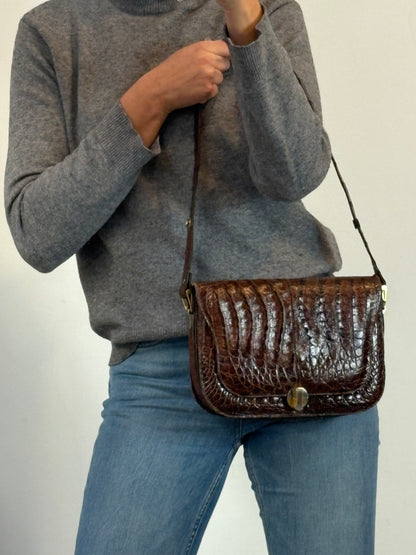 OTRAS. Bolso piel vintage cocodrilo