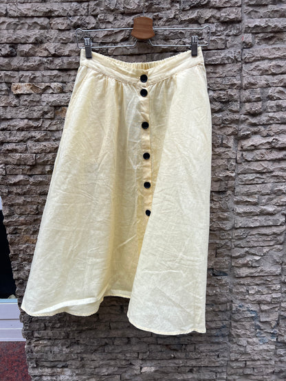 MERCULES. Conjunto lino top y falda midi. T S/M