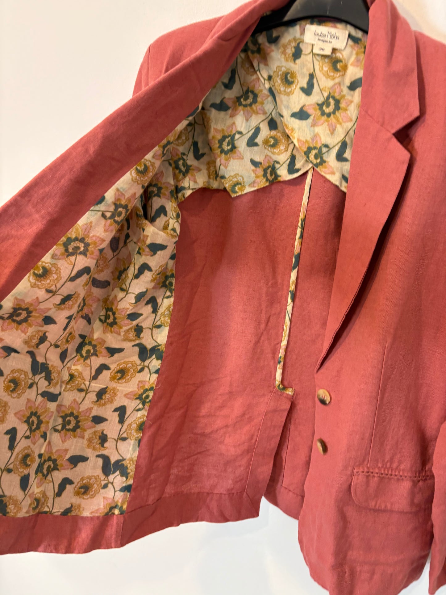 LOUISE MISHA. Blazer lino rosa palo.