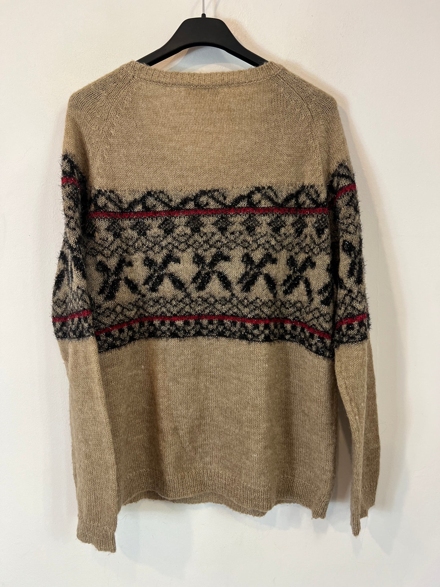 INTROPIA. Jersey beige con dibujos T.m