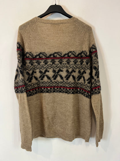 INTROPIA. Jersey beige con dibujos T.m