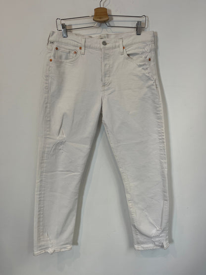 CITIZENS OF HUMANITY. Denim blanco recto abotonado rotos. T 30 (40)