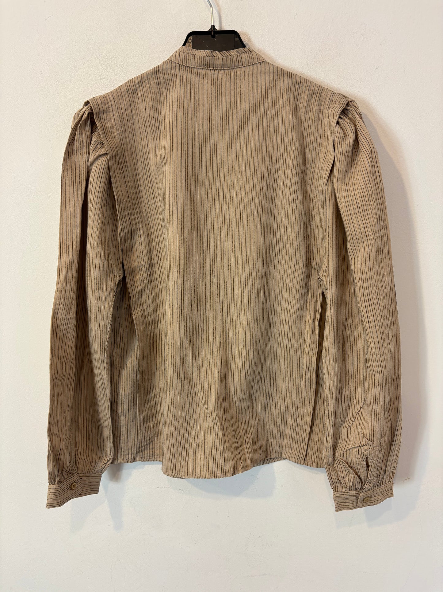 SESSÚN. Blusa beige tostado rayas