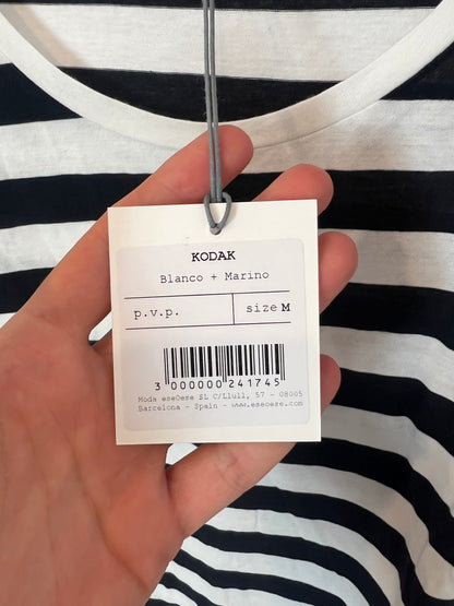 ESE O ESE. camiseta rayas blanca y  negra T.m