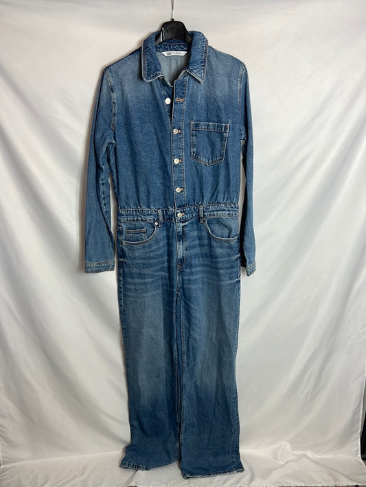 ZARA. Mono denim largo pata ancha. TL