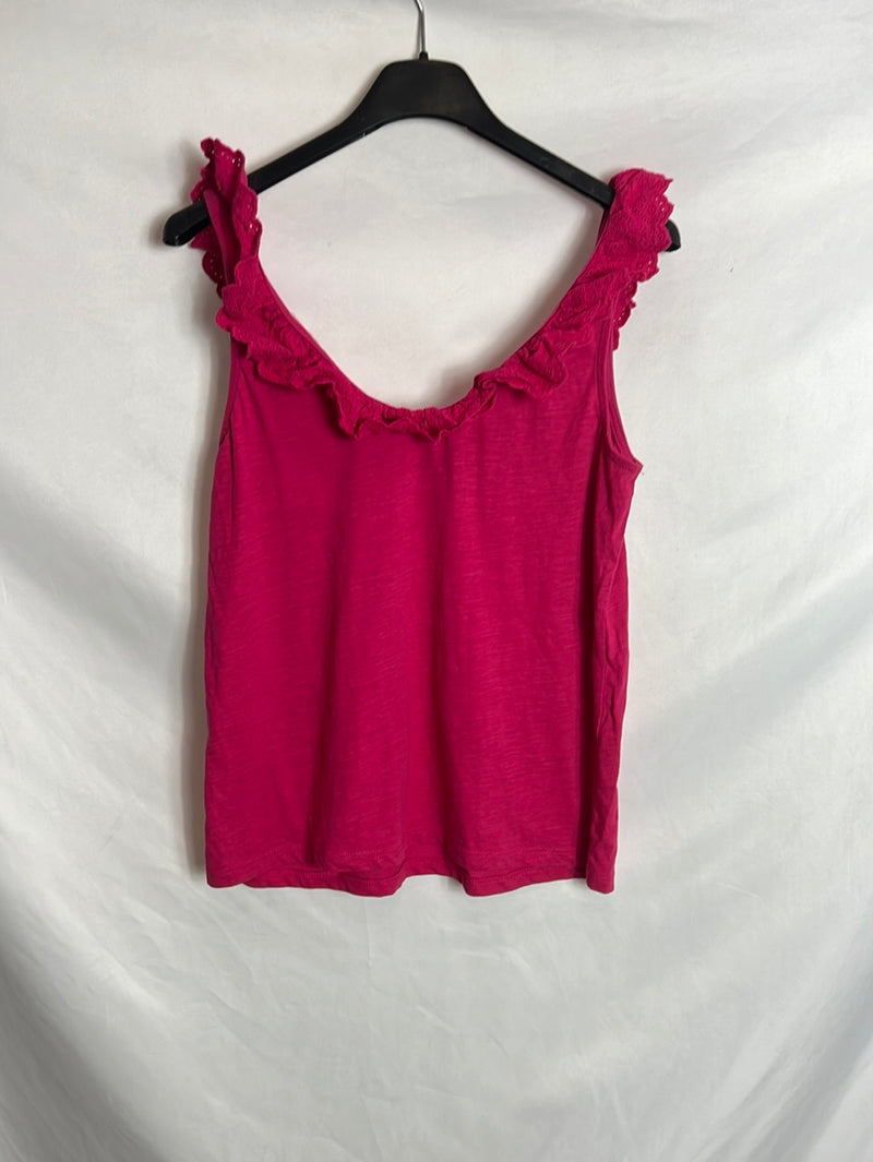 SPRINGFIELD. Camiseta rosa volante. TM