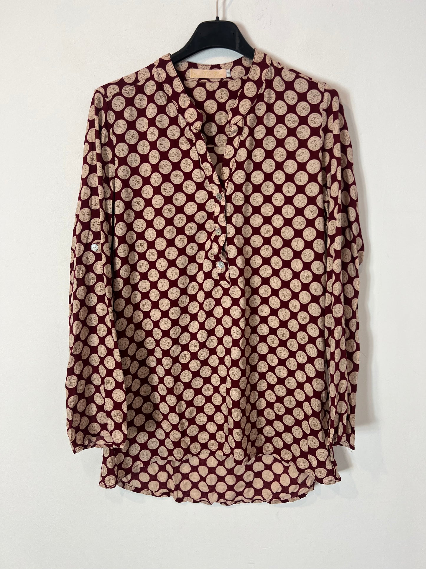 VIO VIA. Printed burgundy blouse. TS