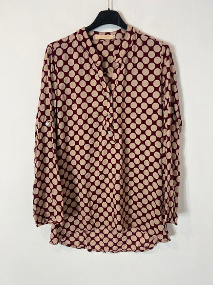 VIO VIA. Printed burgundy blouse. TS