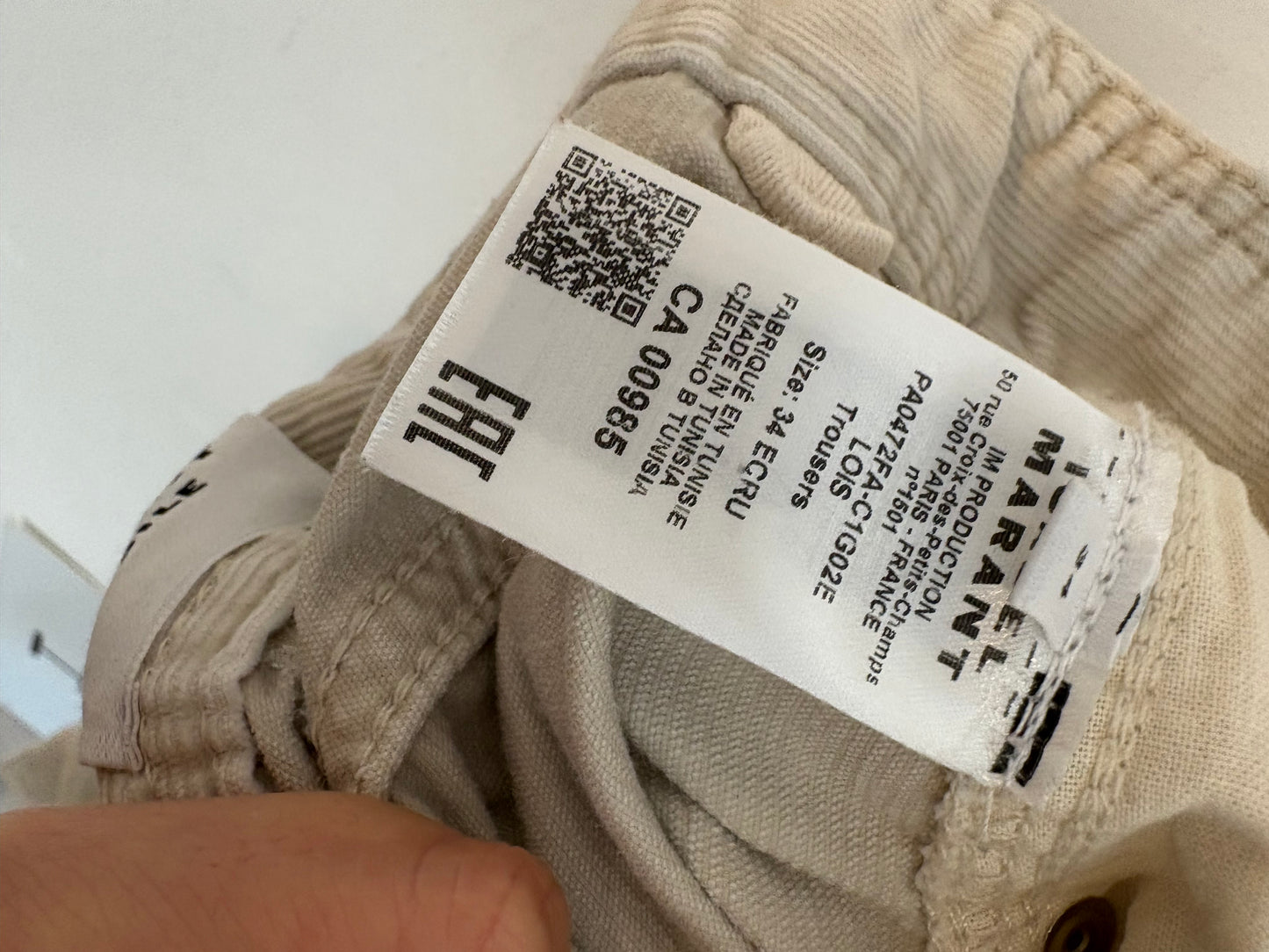 ISABEL MARANT. Pantalón beige textura