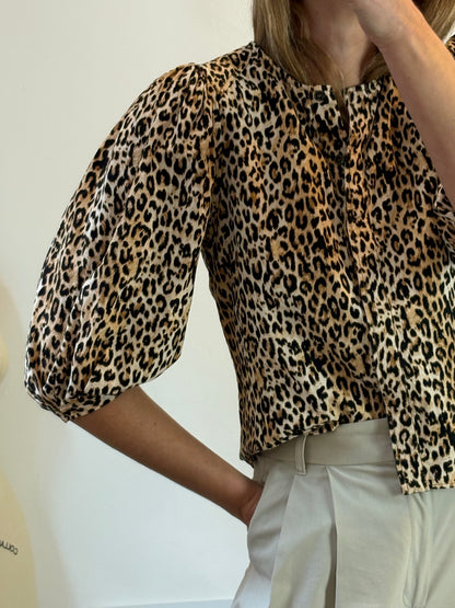 ZARA. Blusa animal print manga farol