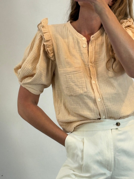 MASSCOB. Blusa manga farol tono pastel