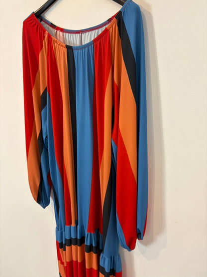 ZARA. Vestido rayas elástico fluido