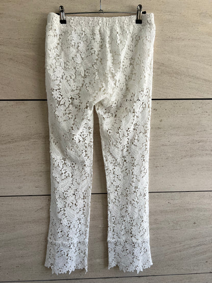 MAJE. Pantalón encaje blanco elástico  T.1(s)