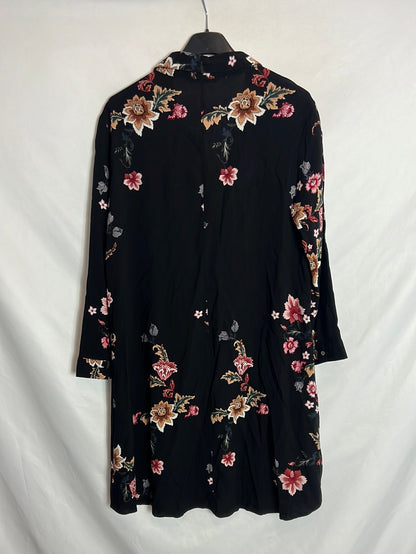 STRADIVARIUS. Black floral shirt dress. T.L.