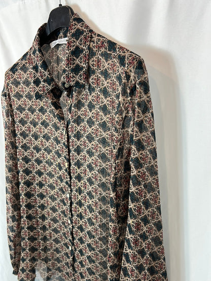 ZARA. Printed blouse with threads Tm