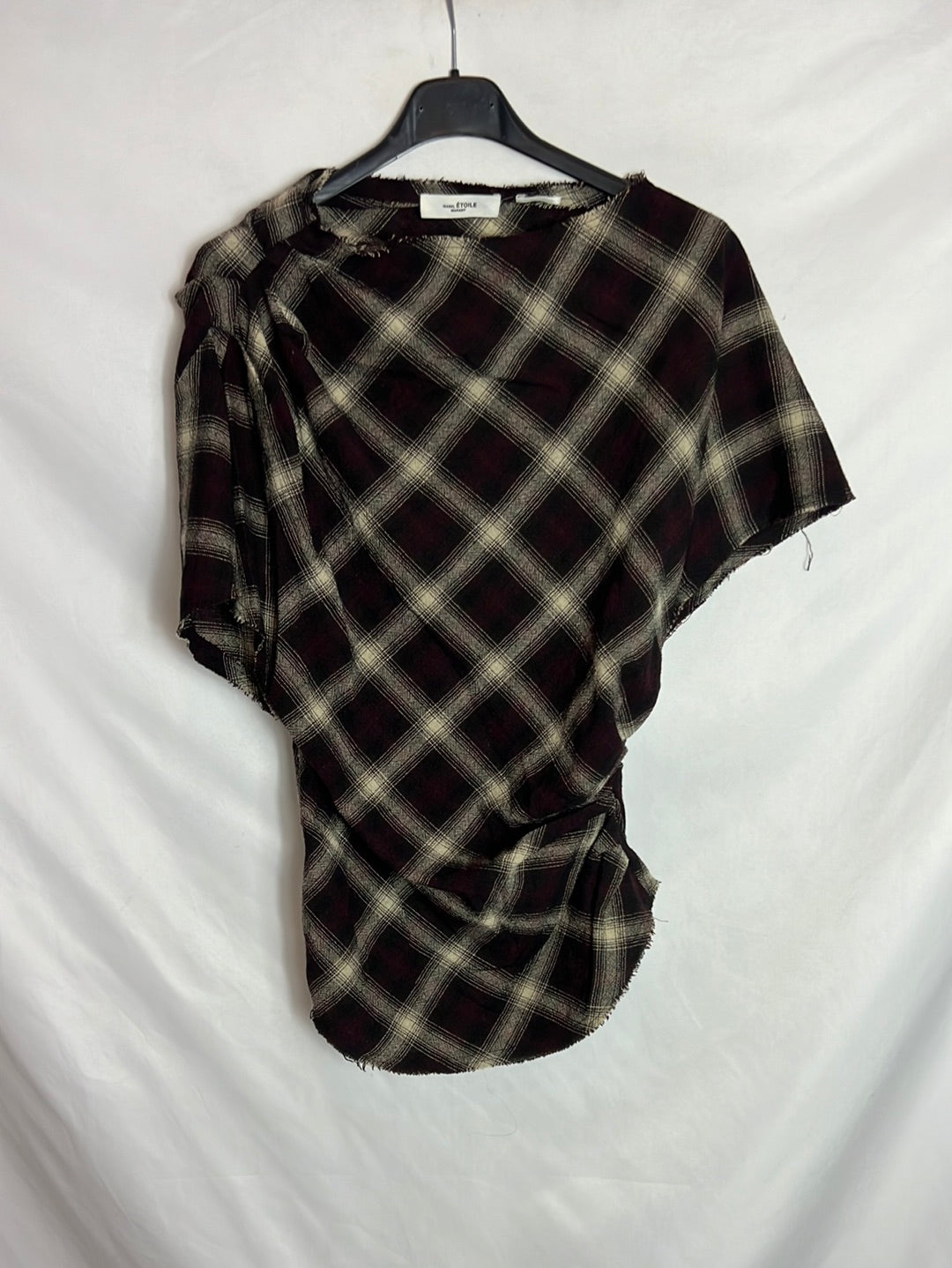 ISABEL MARANT ETOILE. Checked wool gathered top. Size 36