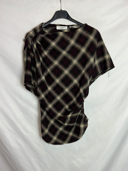 ISABEL MARANT ETOILE. Checked wool gathered top. Size 36