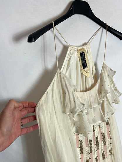 ANDERSEN & LAUTH. Vestido corto gasa detalles. T S