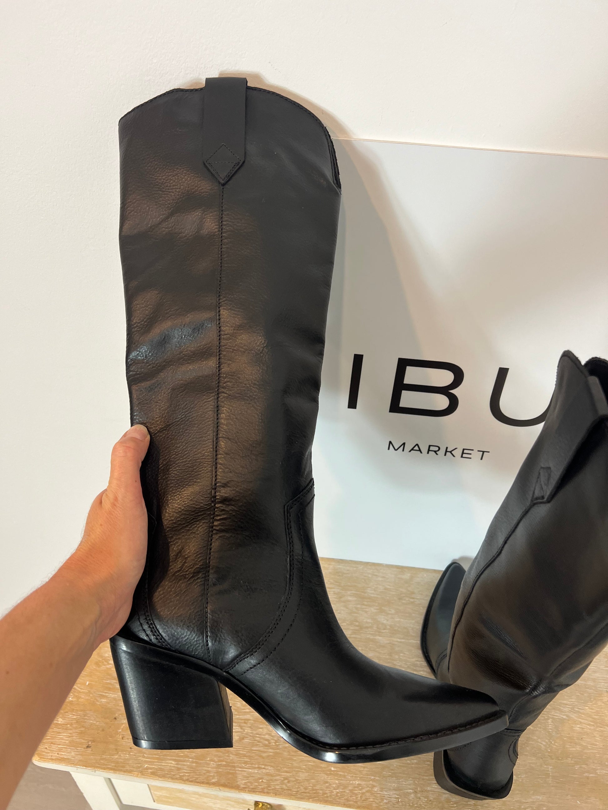 Botas Piel Botas Mosqueteras Mango Botas Altas Negras Mango Bota