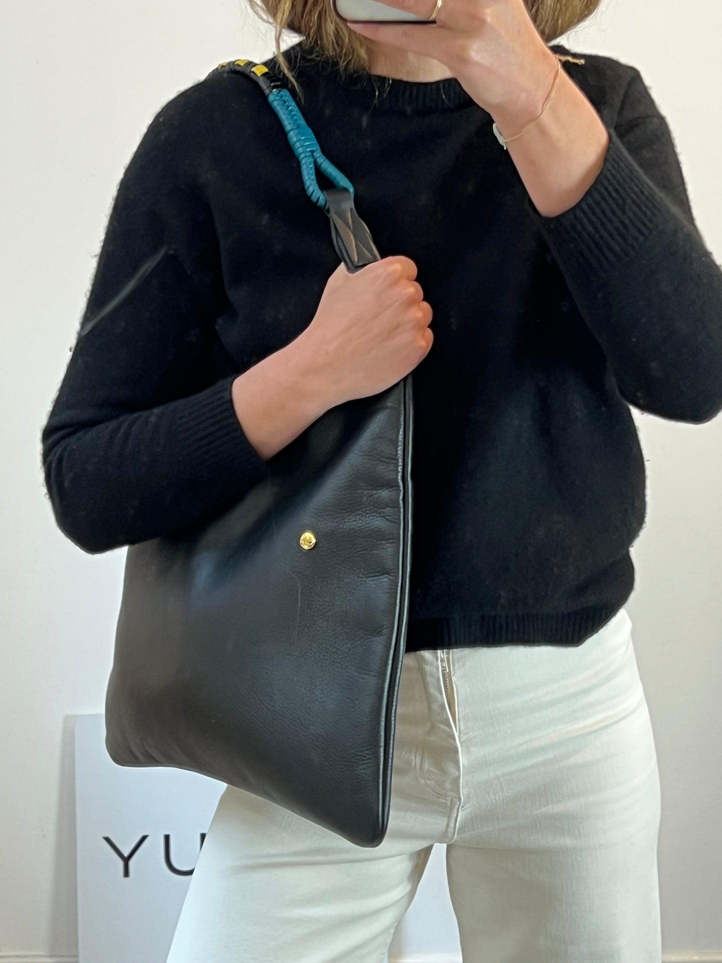 MARNI. Leather bag with handle detail