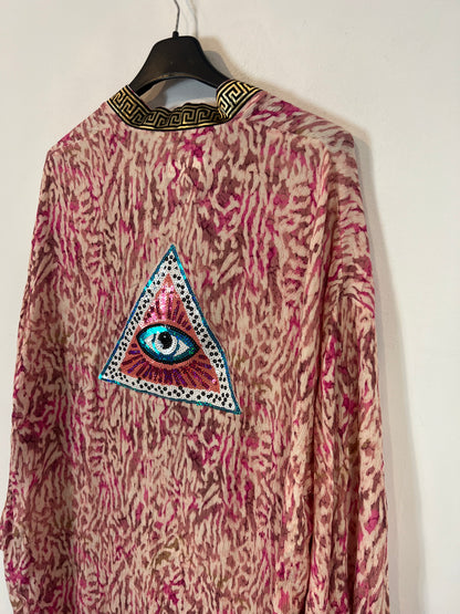 CATUCA. Kimono estampado detalle espalda. T M/L
