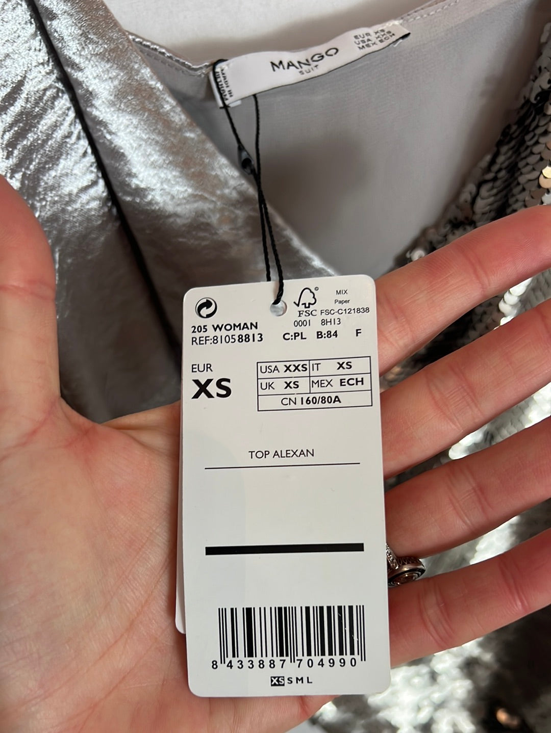 MANGO. Top cruzado doble textura T XS