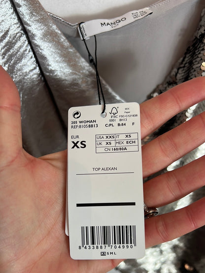 MANGO. Top cruzado doble textura T XS