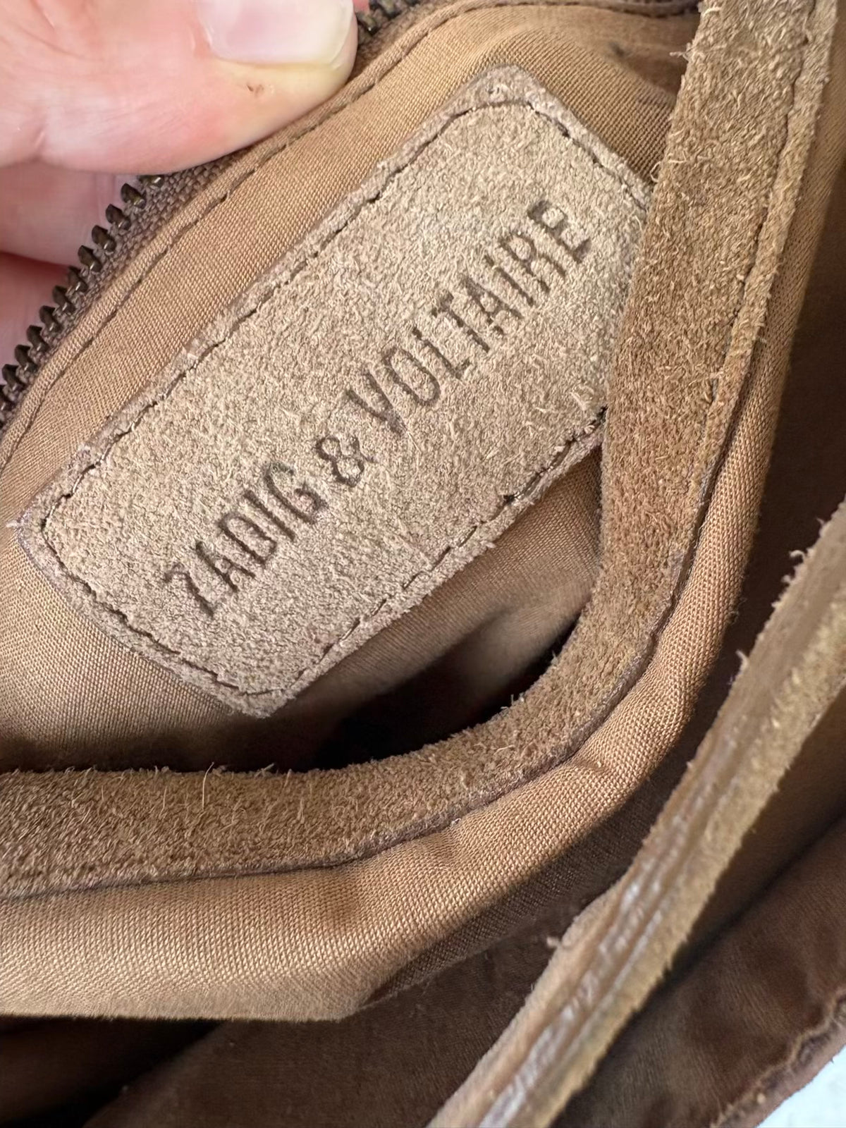 ZADIG & VOLTAIRE. Bolso piel vuelta marrón doble asa