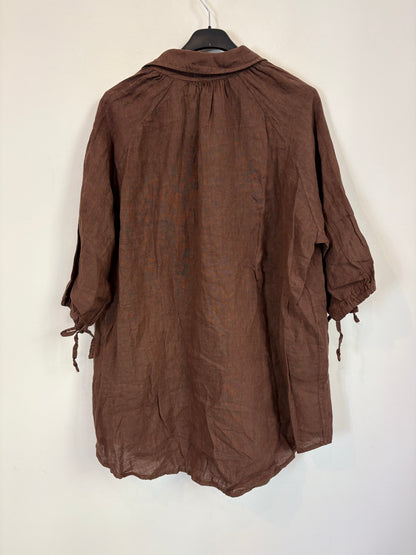 CARLOTA & CO. Blusa lino marrón