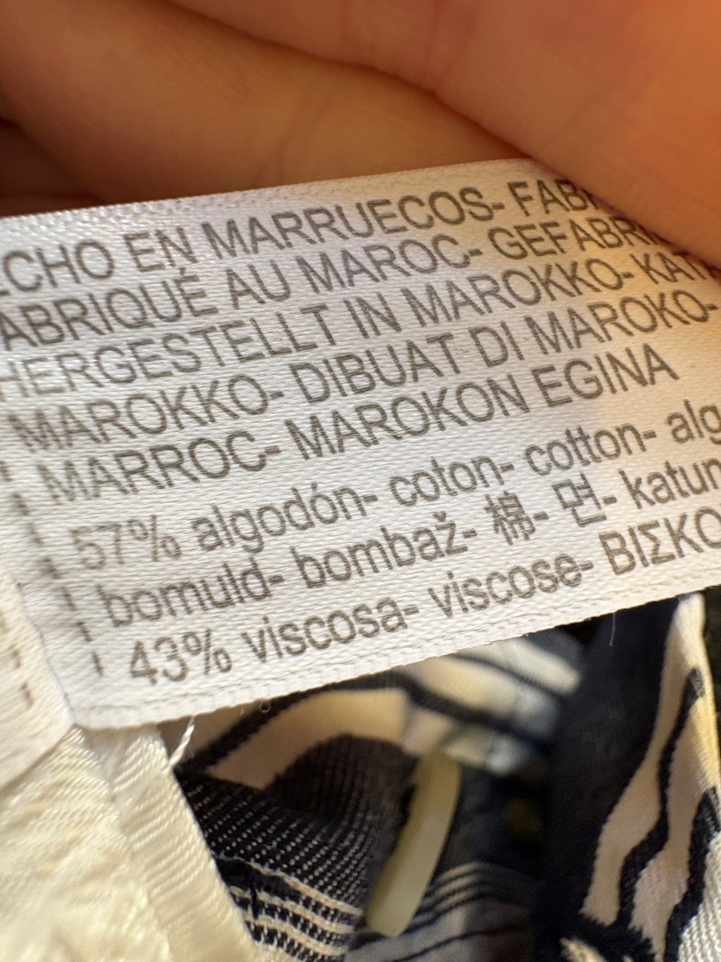 MASSIMO DUTTI. Pantalón azul rayas mezcla
